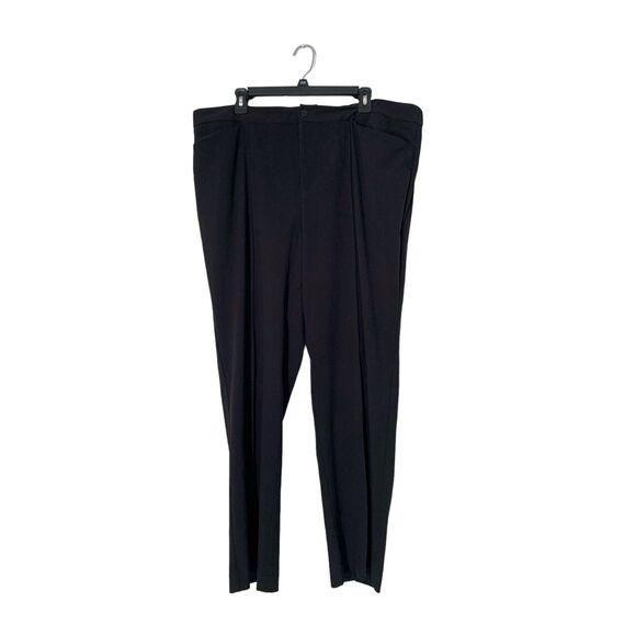 Catherines Black Pull On Elastic Waist Pants Womens Sz 22W Career Straight Leg - Picture 1 of 7